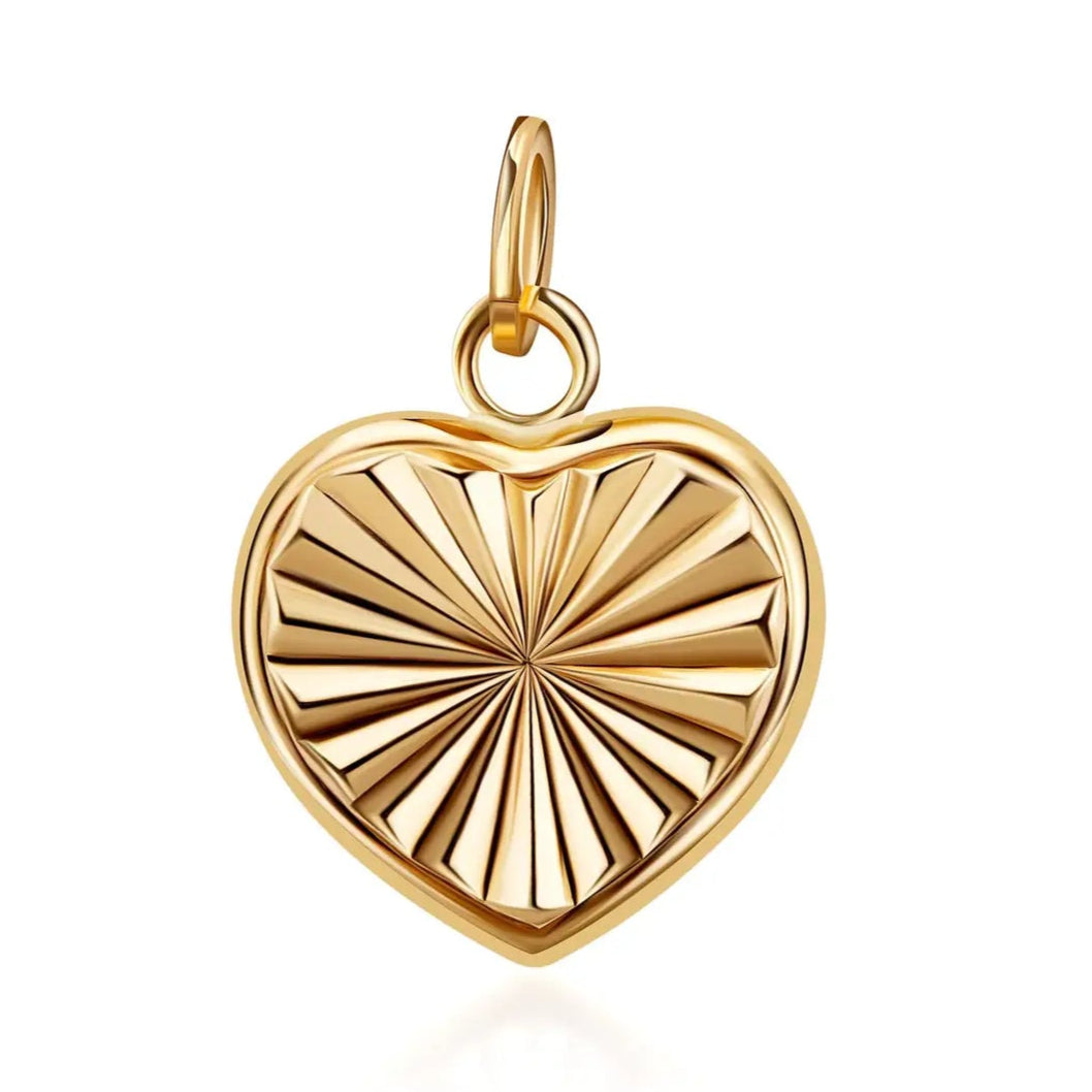 RADIANT Diamond Cut Heart Charm