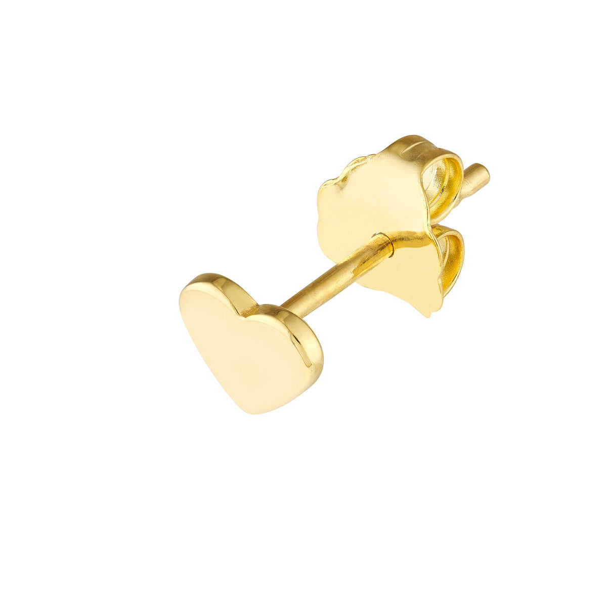 HEART Flat Gold Studs