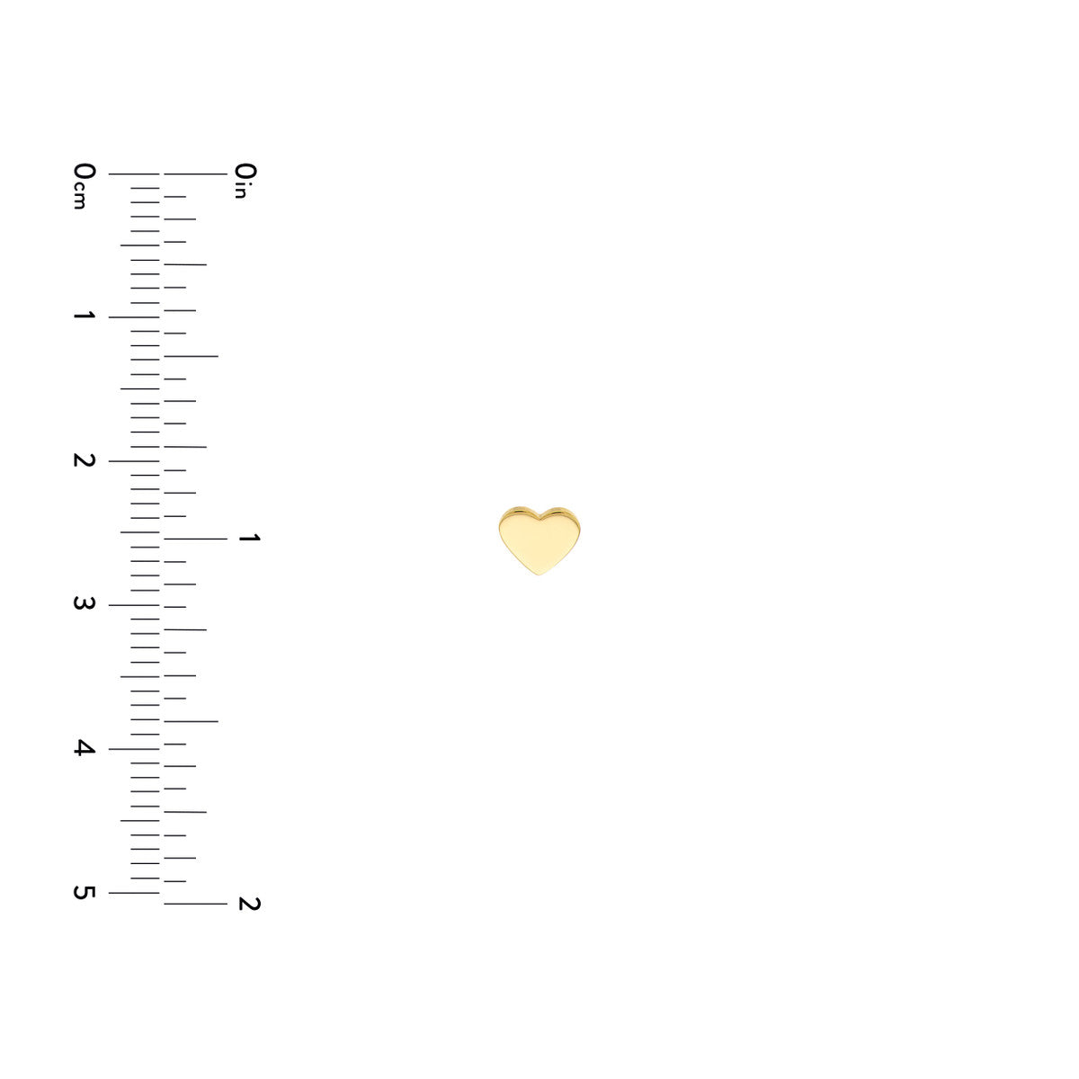 HEART Flat Gold Studs