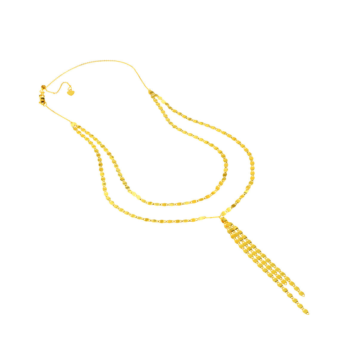SHIMMER Two Strands with Dangle Necklace