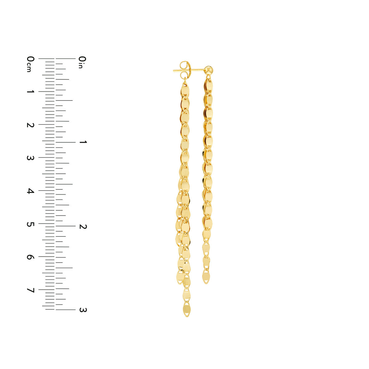 SHIMMER Front + Back Fringe Earrings
