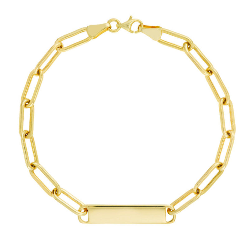 ID Bar Paper Clip Chain Bracelet