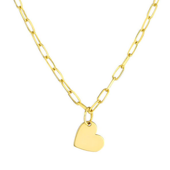 HEART Pendant on Paper Clip Chain
