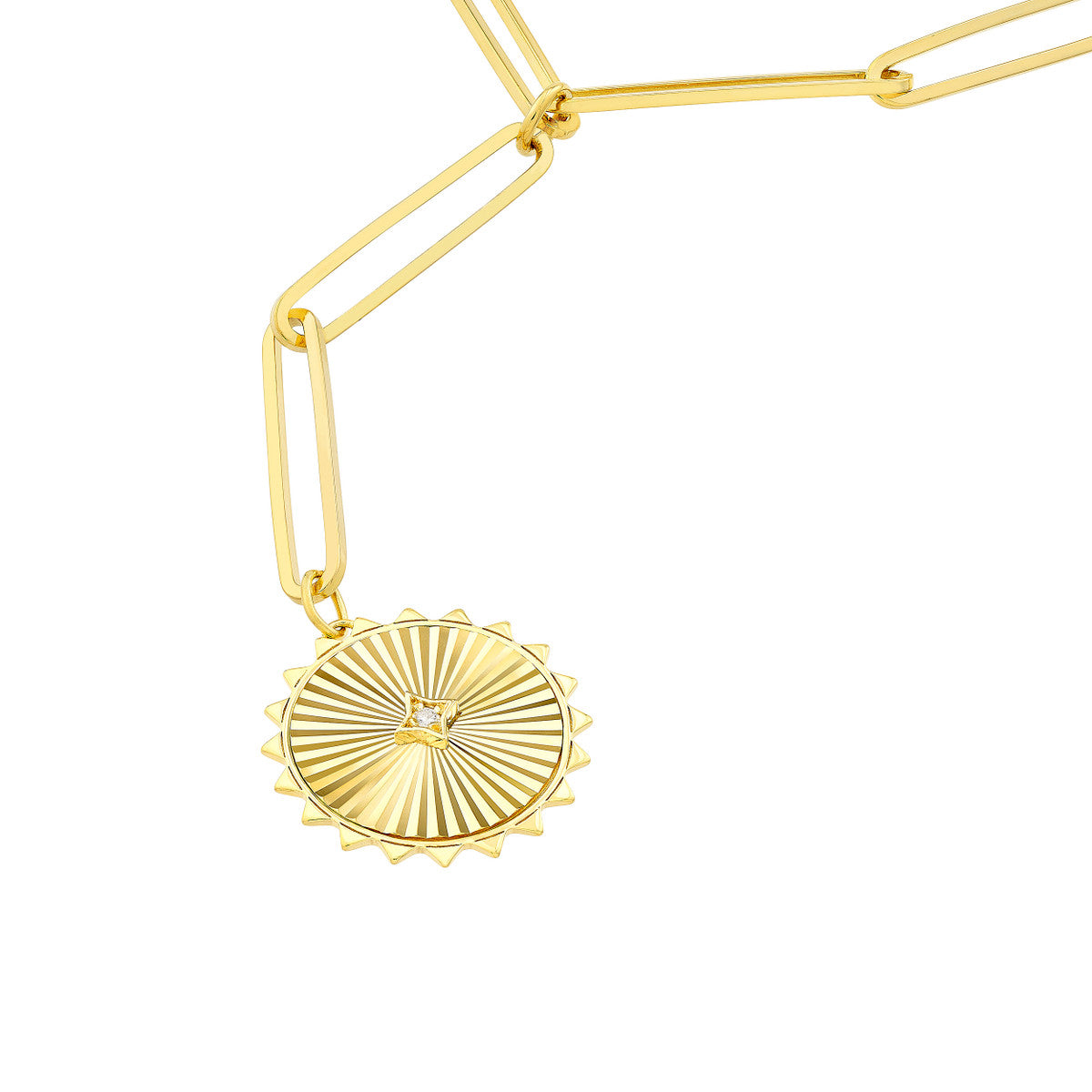 RADIANT Medallion Diamond Pendant Lariat Necklace