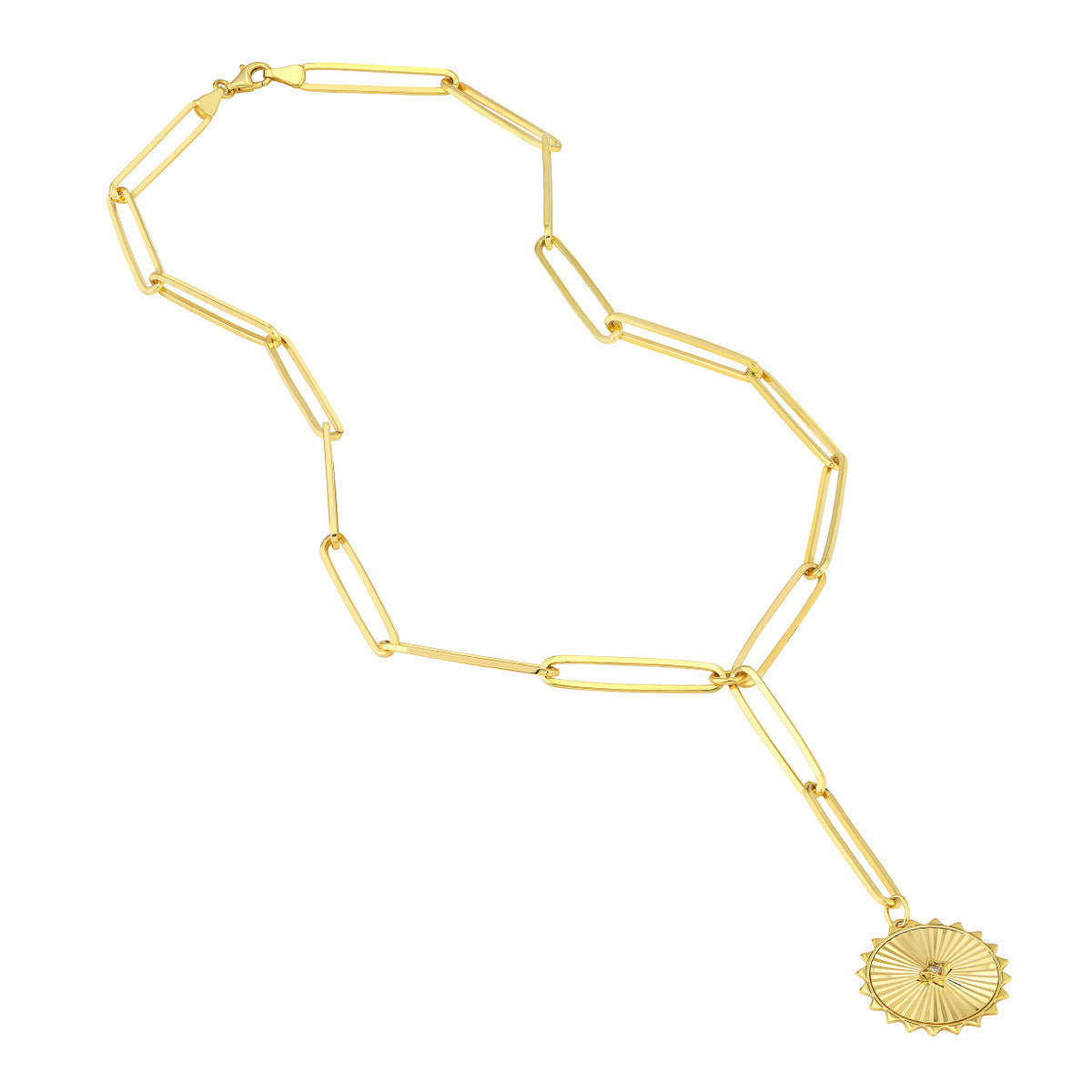 RADIANT Medallion Diamond Pendant Lariat Necklace