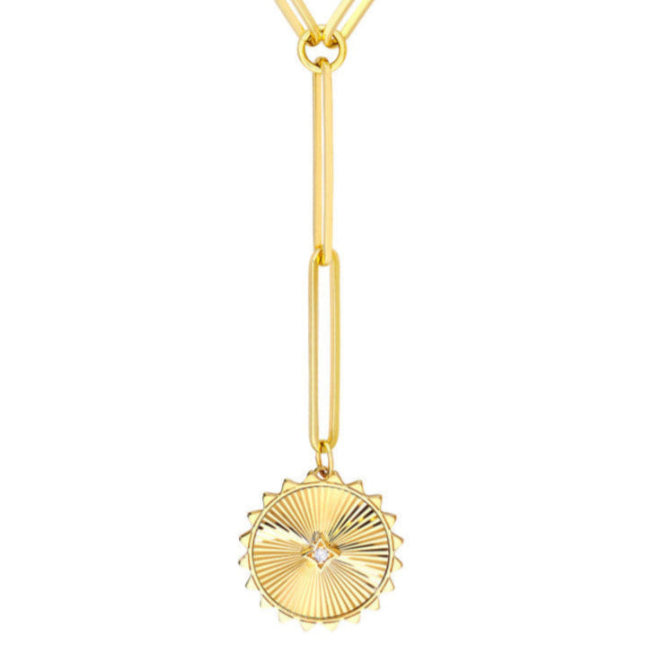 RADIANT Medallion Diamond Pendant Lariat Necklace