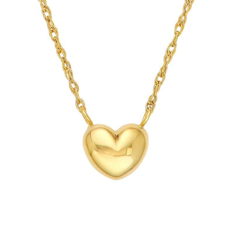 HEART Puff Pendant Necklace