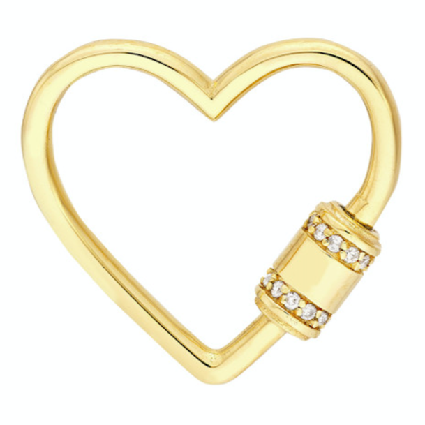 HEART Diamond Barrel Twist Chain Clasp