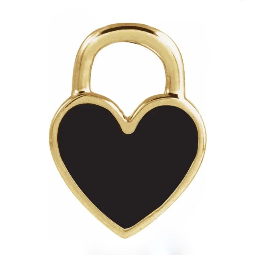 BLACK HEART Enamel Pendant