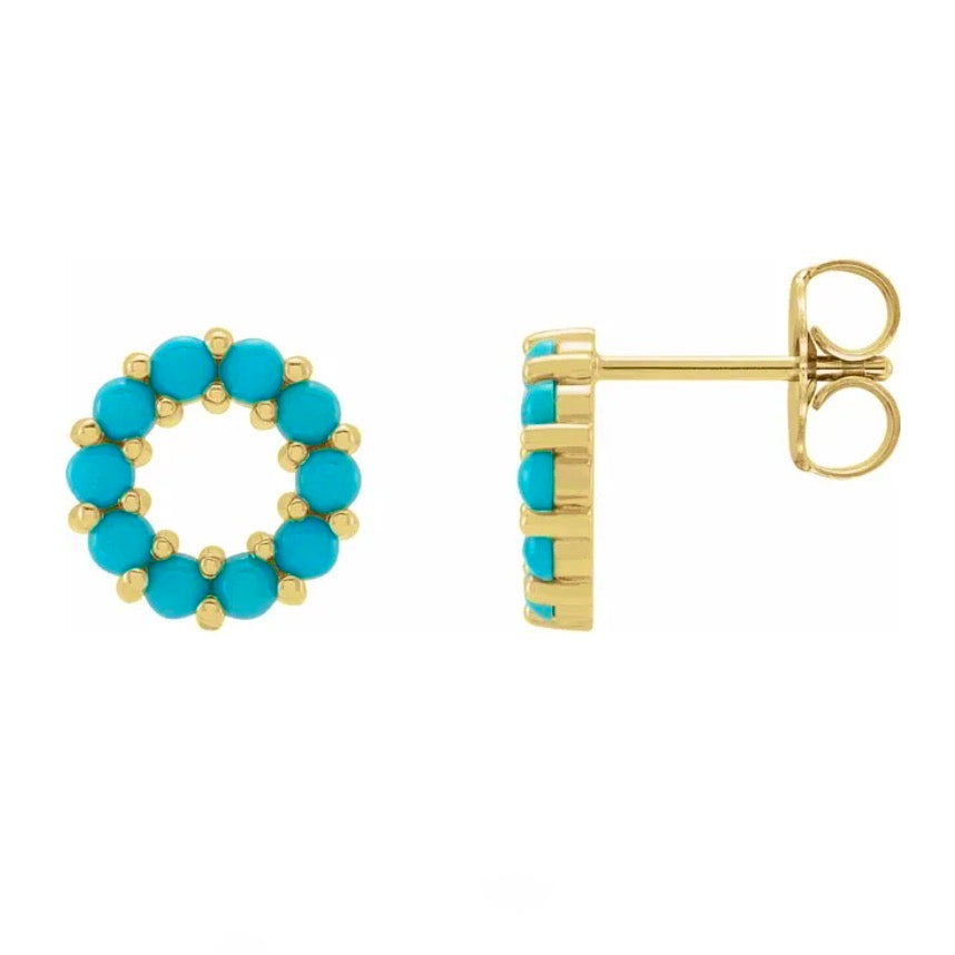 OPEN Turquoise Circle Studs
