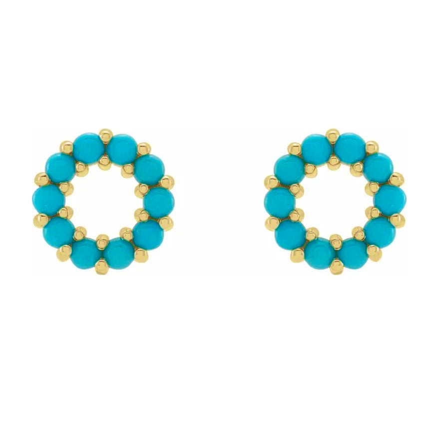 OPEN Turquoise Circle Studs