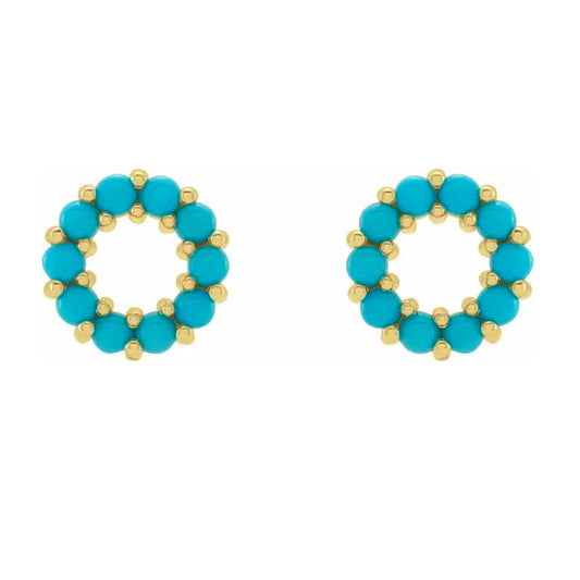 OPEN Turquoise Circle Studs