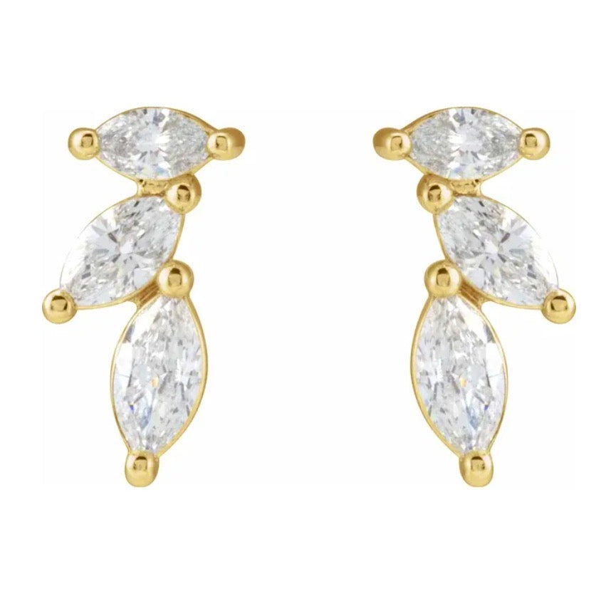 TRINITY Diamond Marquise Studs