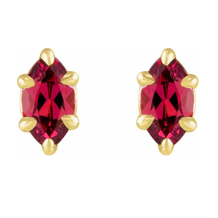 BLACK CHERRY Garnet Marquise Stud Earrings