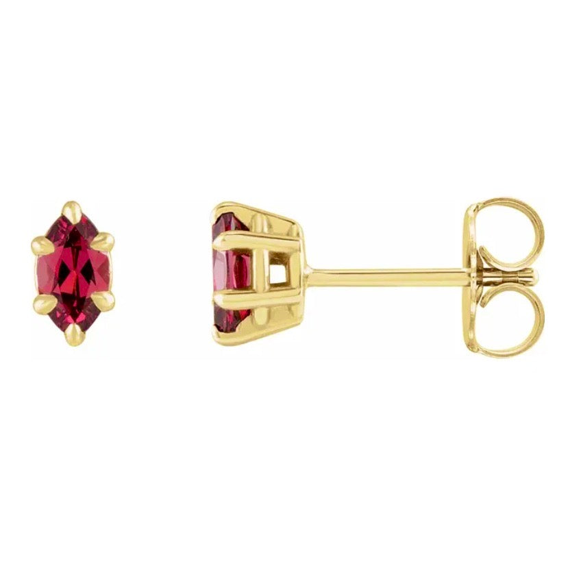 BLACK CHERRY Garnet Marquise Stud Earrings