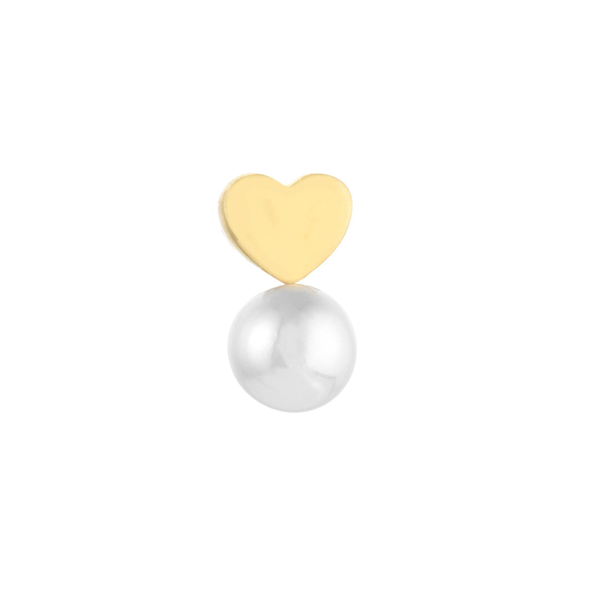 FLOWER GIRL Heart + Pearl Stud Earrings