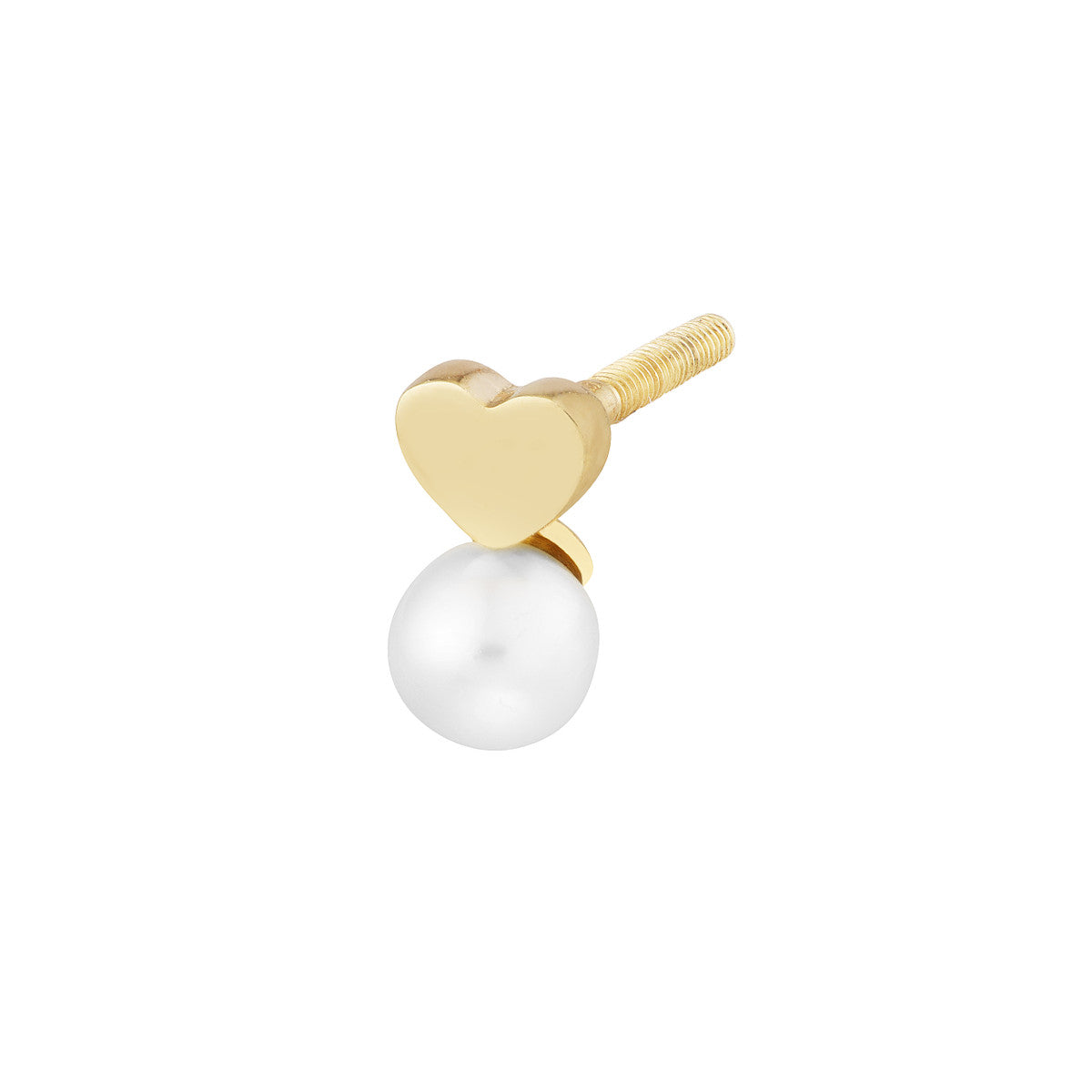 FLOWER GIRL Heart + Pearl Stud Earrings