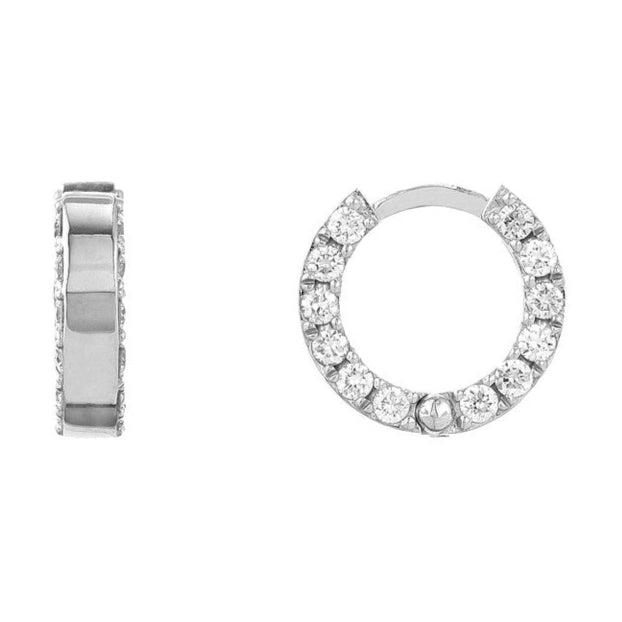 CLASSIC Side Diamond Huggie Earrings