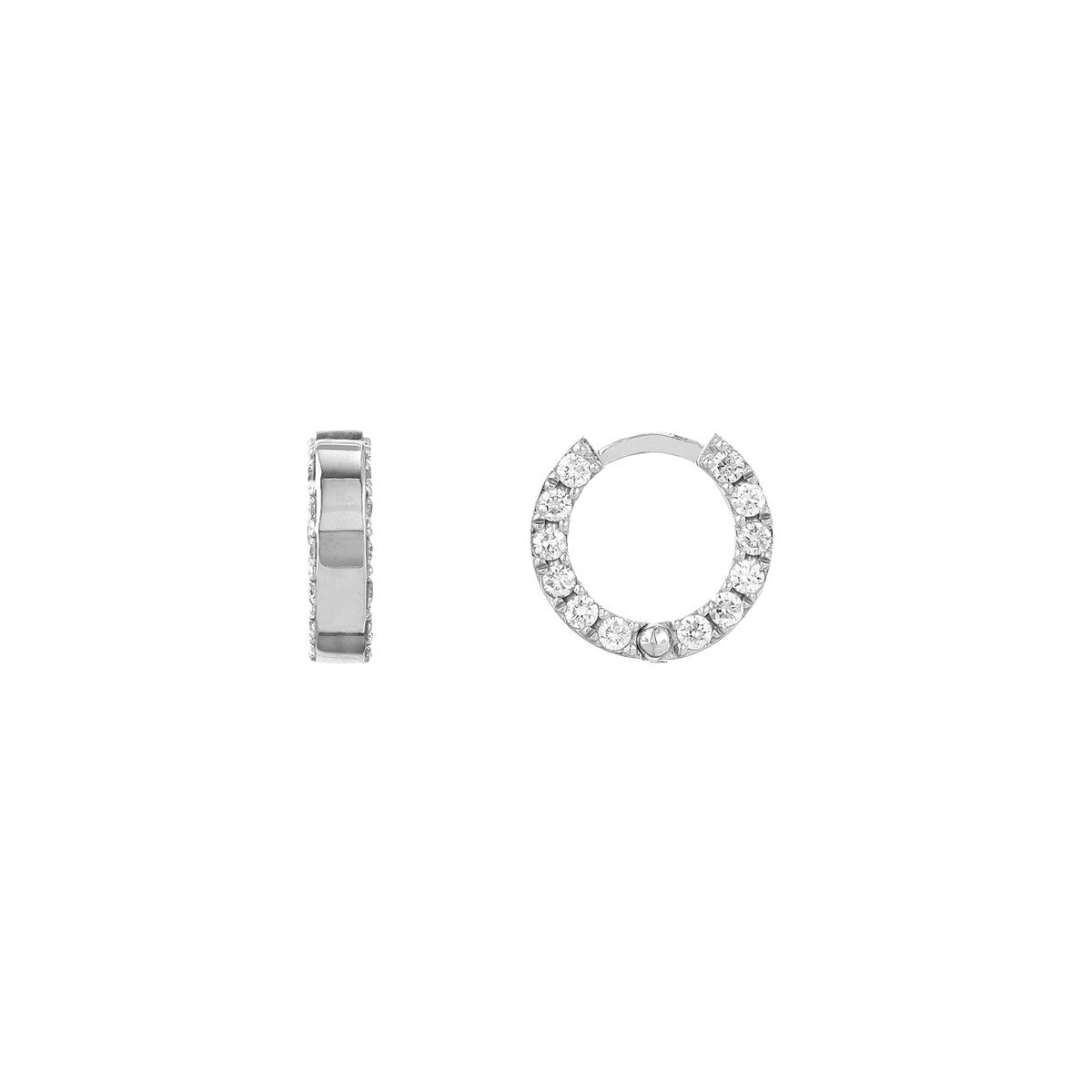 CLASSIC Side Diamond Huggie Earrings