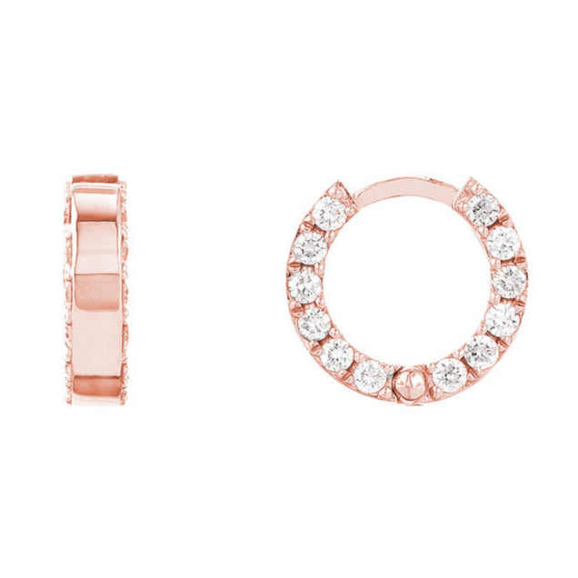 CLASSIC Side Diamond Huggie Earrings