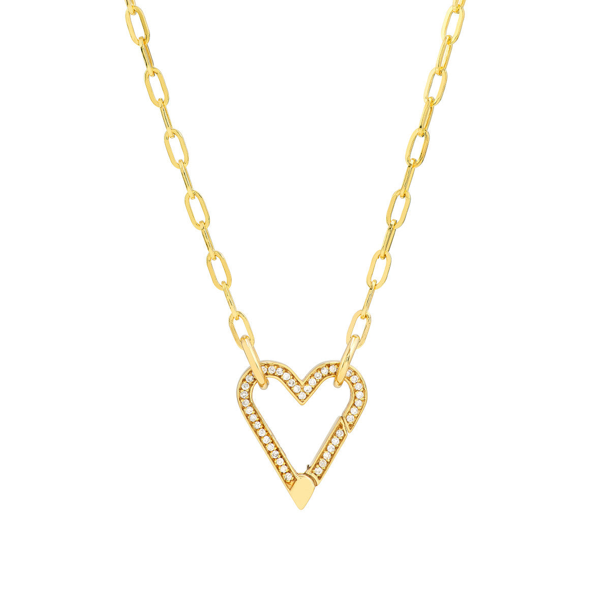 HEART Diamond Open Push Chain Lock