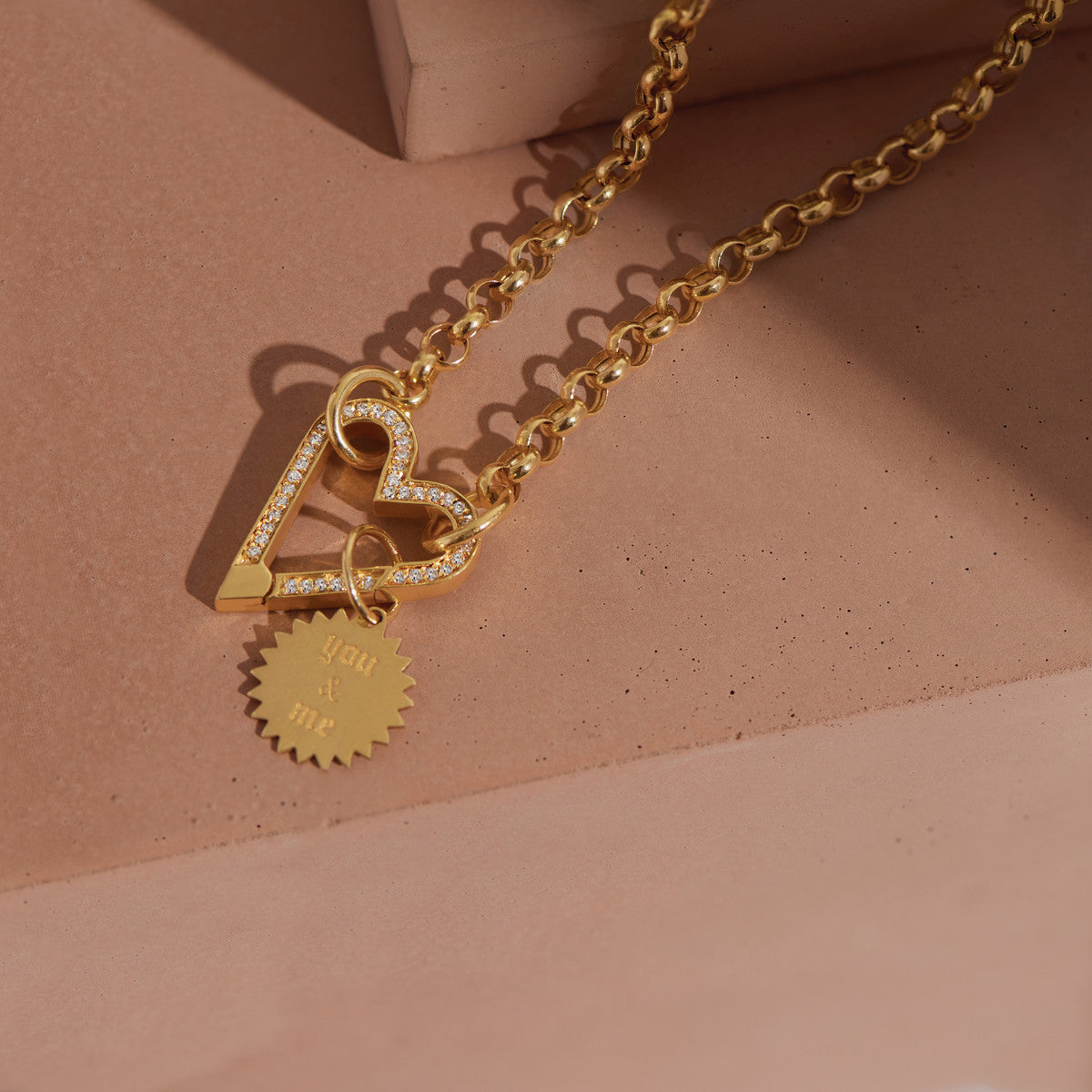 HEART Diamond Open Push Chain Lock