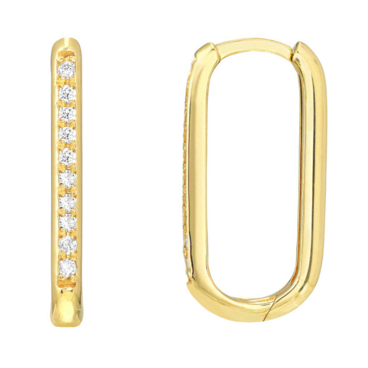 CHANNEL Diamond Hoops - Long