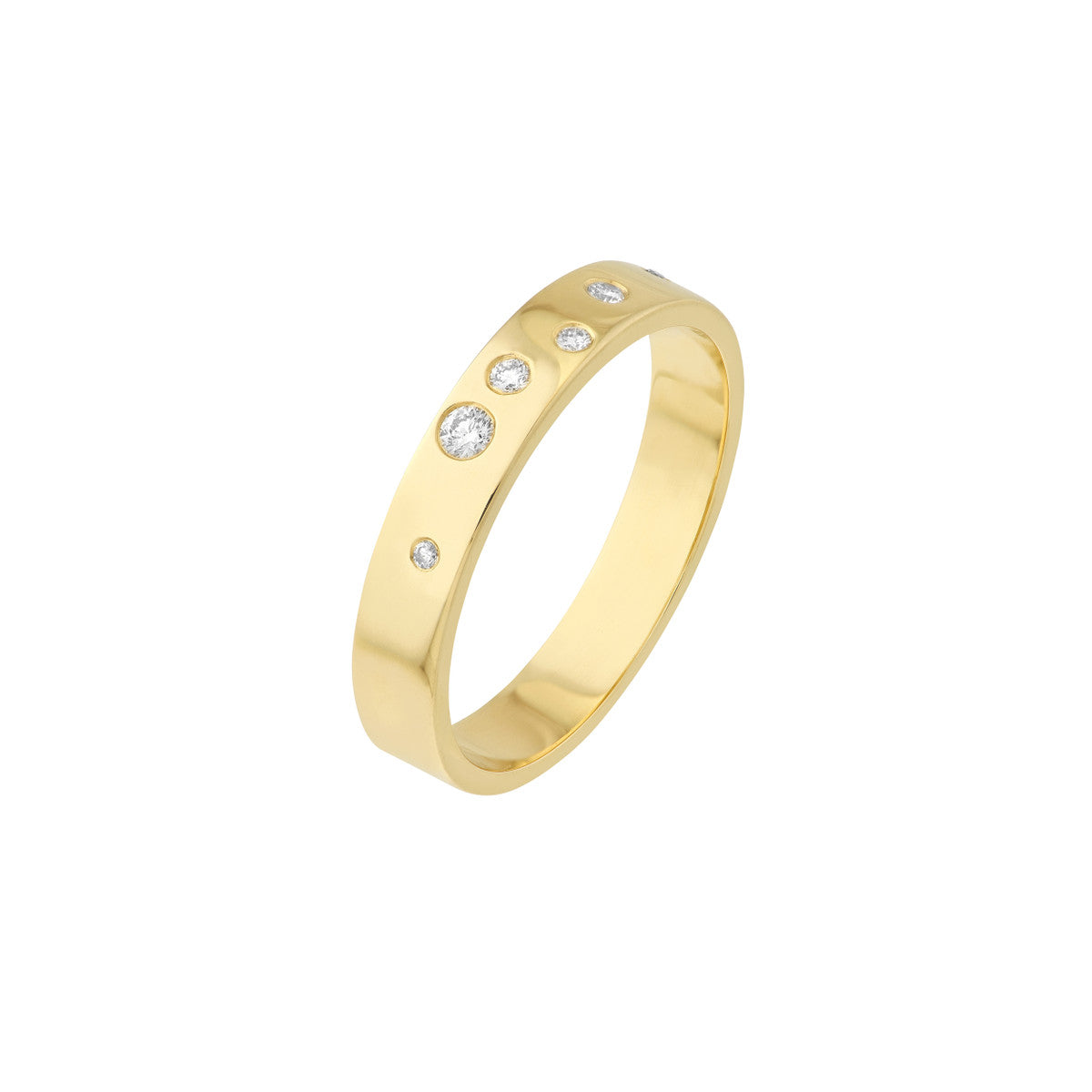 RIVER Flush Set Scattered Diamond Band