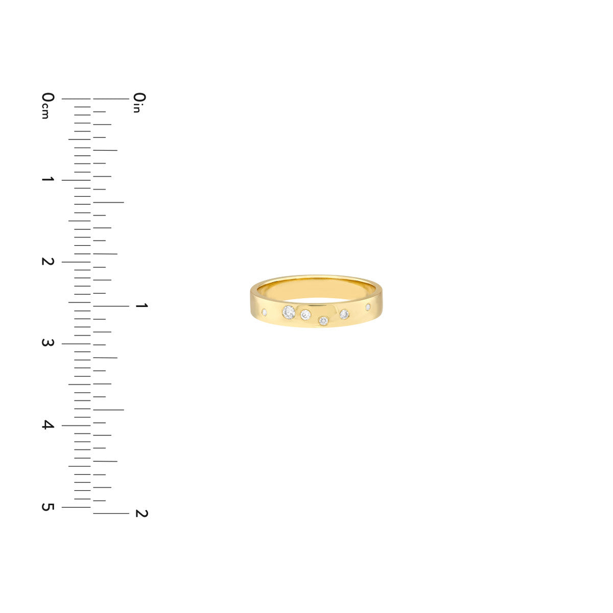 RIVER Flush Set Scattered Diamond Band