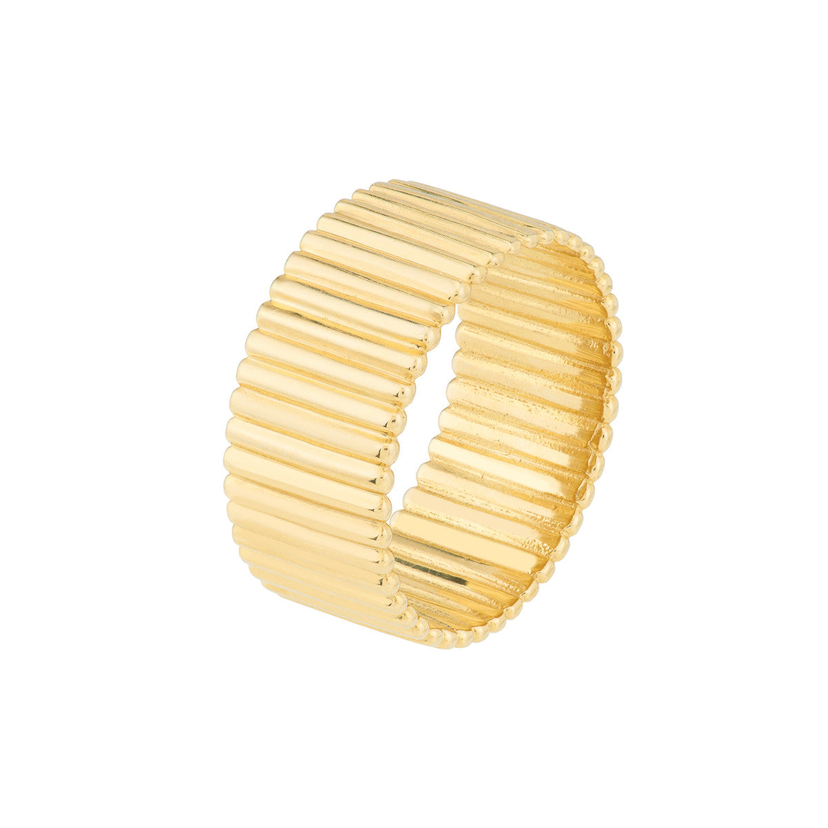 RADIANT Ribbed Cigar Wide Band Ring