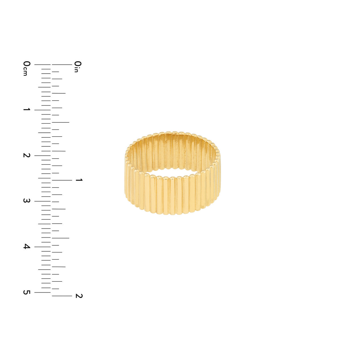 RADIANT Ribbed Cigar Wide Band Ring