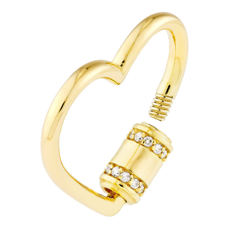 HEART Diamond Barrel Twist Chain Clasp