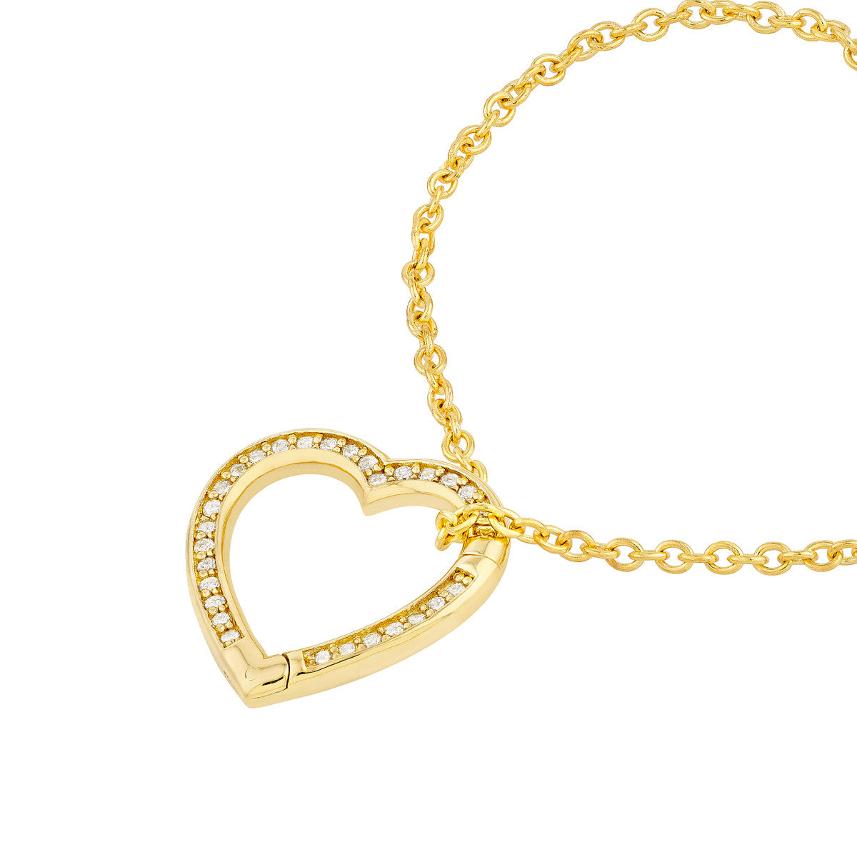 HEART Diamond Snap Chain Lock