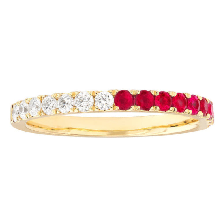 LOVE STACK Ruby + Diamond Stackable Band