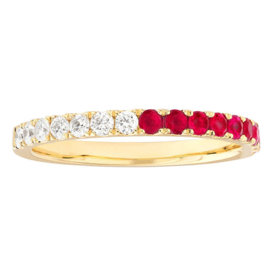 LOVE STACK Ruby + Diamond Stackable Band