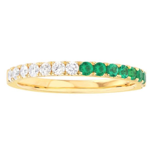 LOVE STACK Emerald + Diamond Stackable Band