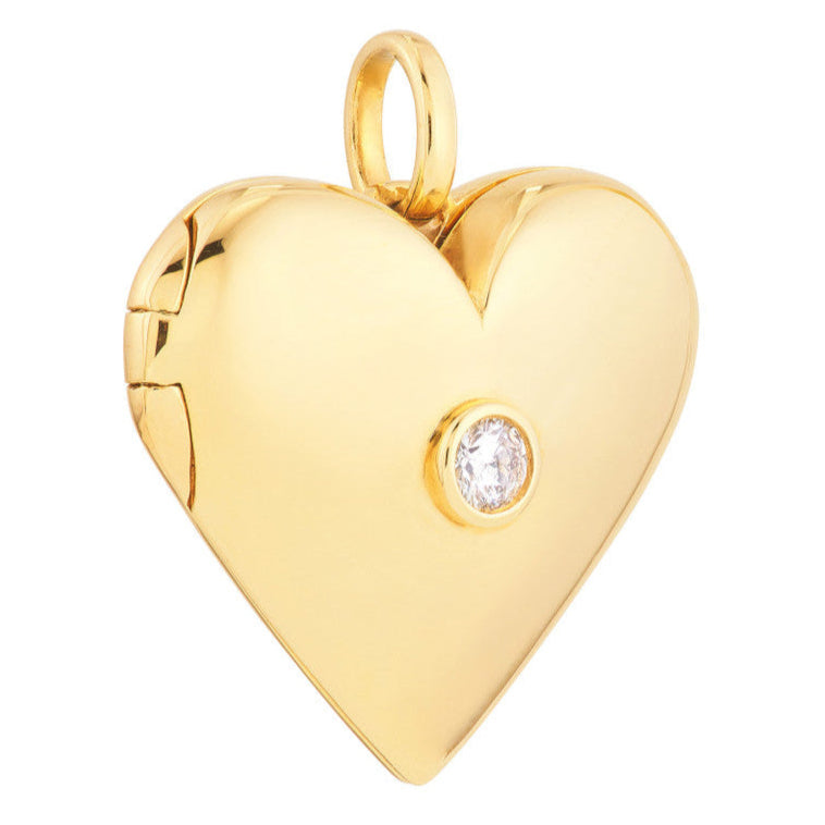 HEART Diamond Puff Locket