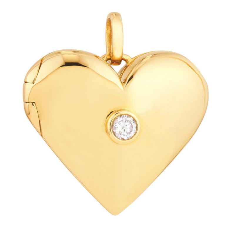 HEART Diamond Puff Locket