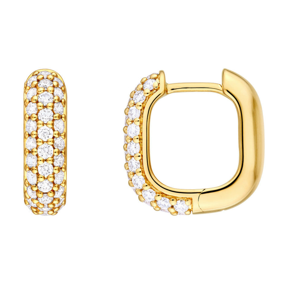 CLASSIC Squared Pave Huggies