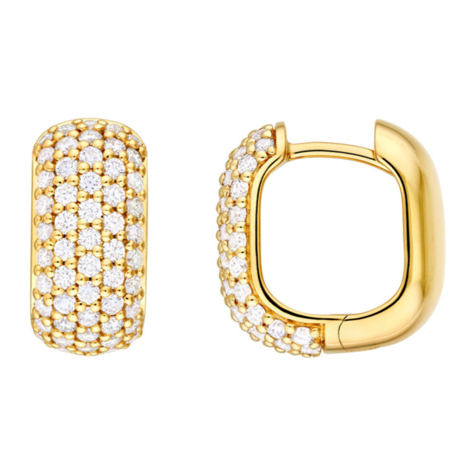 Wide Pave Huggies
