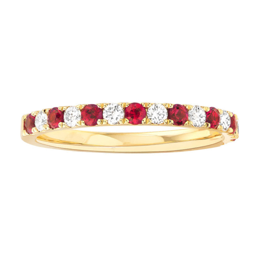 LOVE STACK Ruby + Diamond Stackable Band