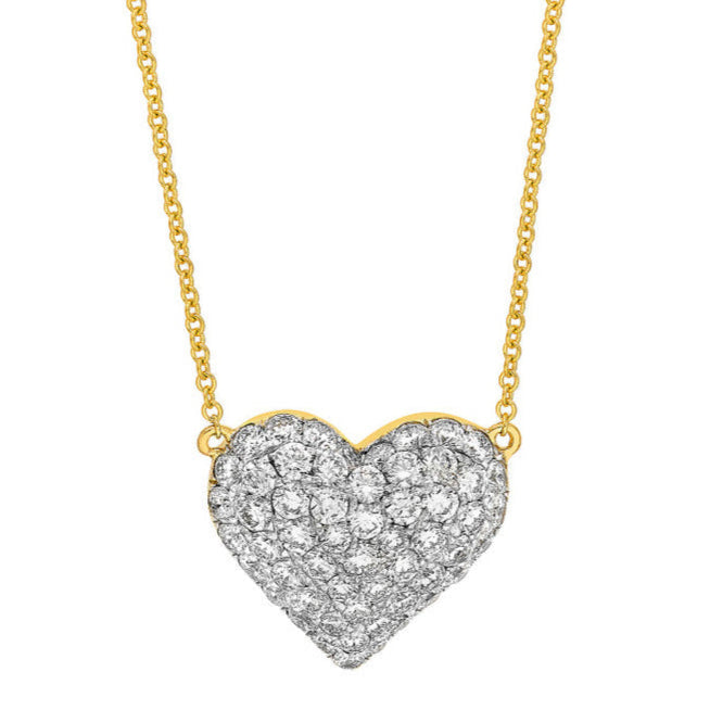 YOU + ME Diamond Pave Heart Necklace