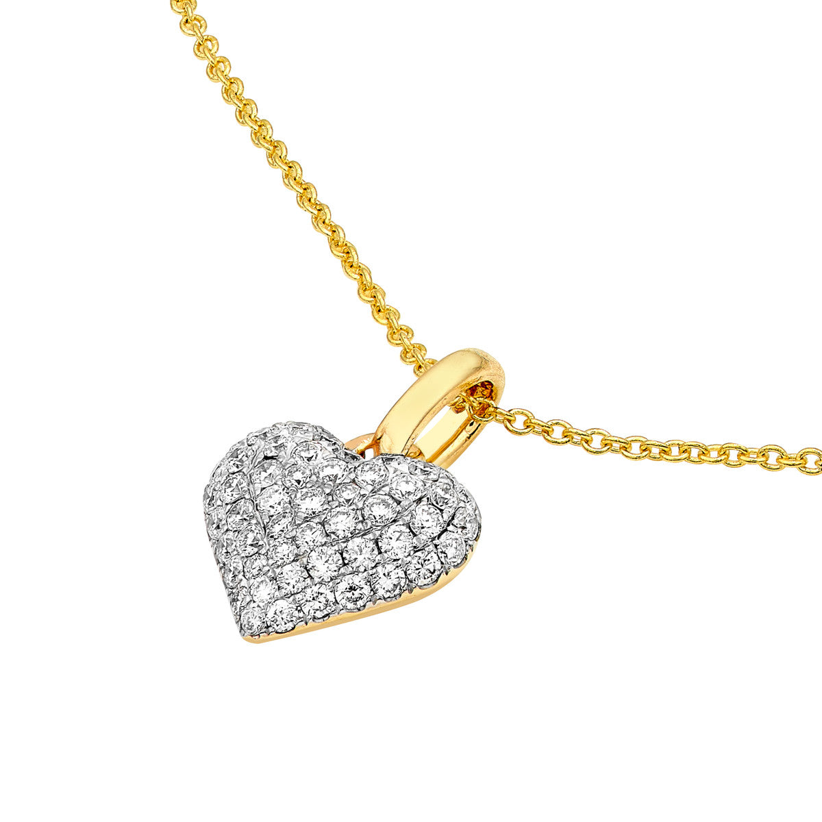 YOU + ME Pave Diamond Heart Pendant