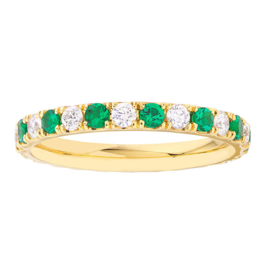 ETERNITY Emerald + Diamond Eternity Band