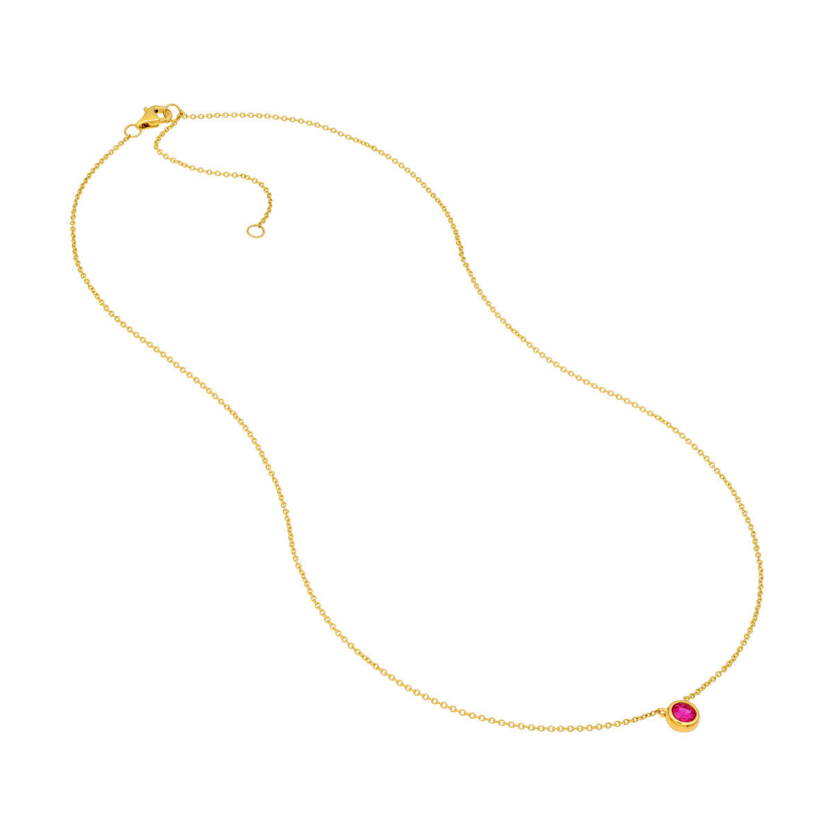 TICKLED PINK Ruby Bezel Necklace