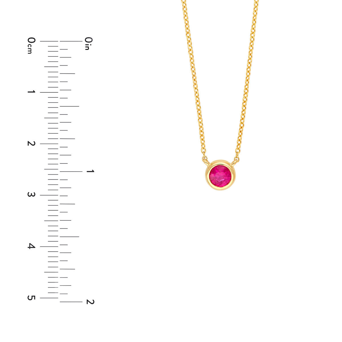 TICKLED PINK Ruby Bezel Necklace