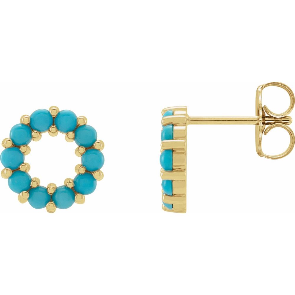 OPEN Turquoise Circle Studs