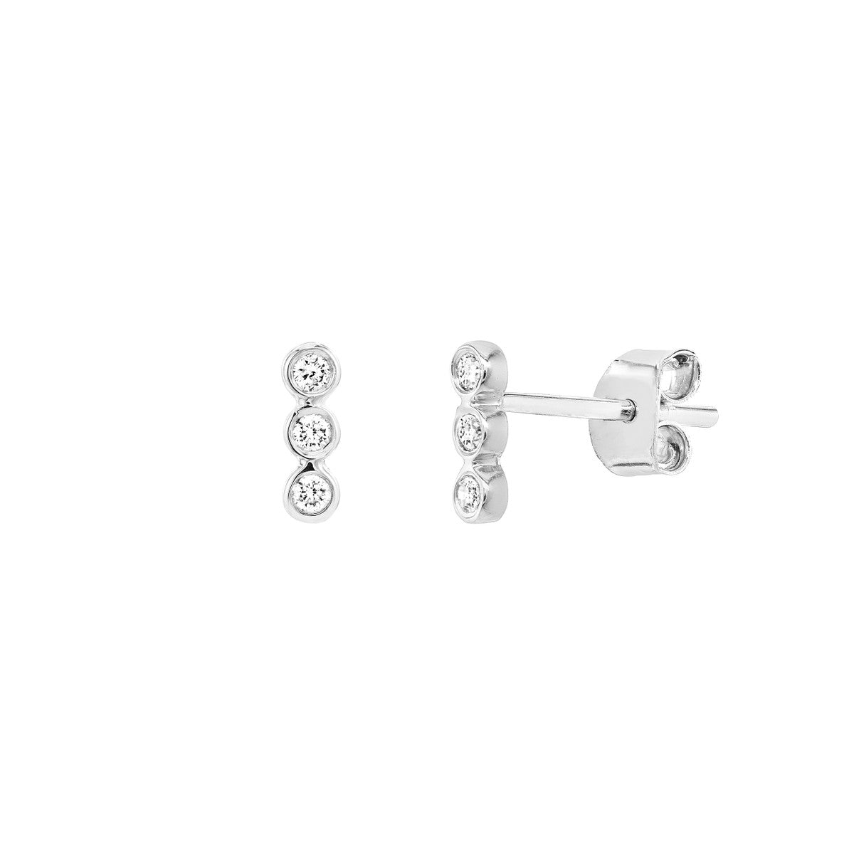 Trinity Diamond Line Studs