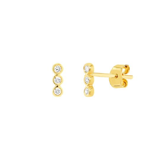 Trinity Diamond Line Studs