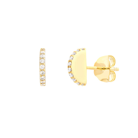 Diamond Half-Circle Profile Studs